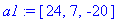 a1 := vector([24, 7, -20])