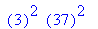 ``(3)^2*``(37)^2