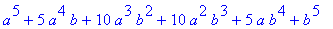 a^5+5*a^4*b+10*a^3*b^2+10*a^2*b^3+5*a*b^4+b^5