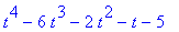 t^4-6*t^3-2*t^2-t-5