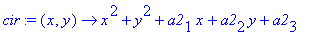 cir := proc (x, y) options operator, arrow; x^2+y^2...