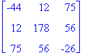 matrix([[-44, 12, 75], [12, 178, 56], [75, 56, -26]...