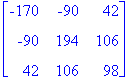 matrix([[-170, -90, 42], [-90, 194, 106], [42, 106,...