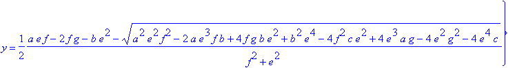 {x = -(1/2*f*(a*e*f-2*f*g-b*e^2+sqrt(a^2*e^2*f^2-2*...